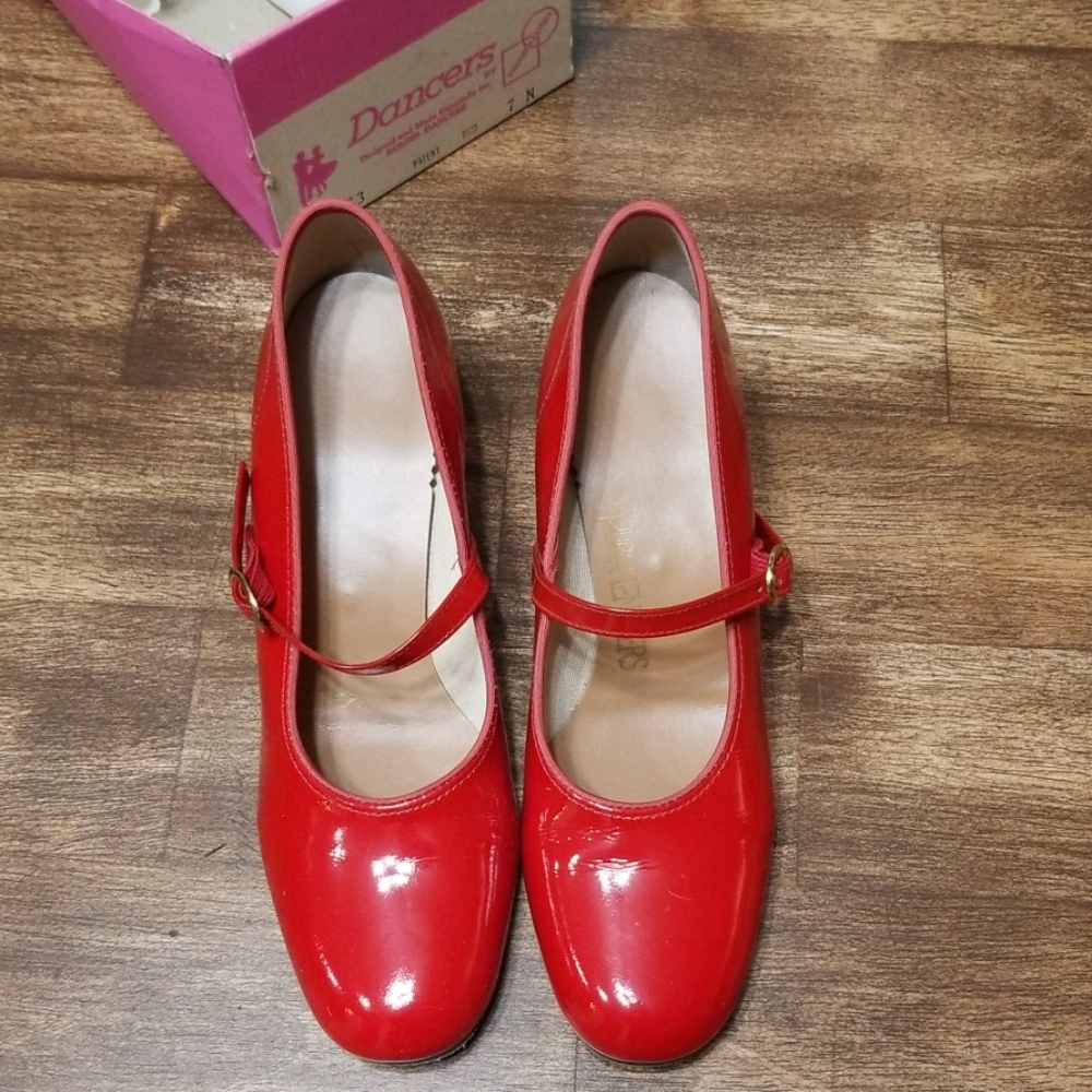 Vintage Red Patent Leather Dancers by Promenaders